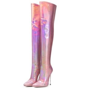 Iridescent Over the Knee Boots